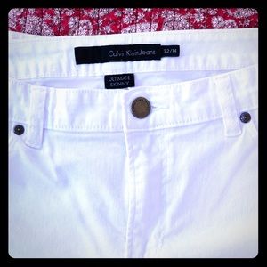Calvin Klein White Ultimate Skinny Jeans 32/14